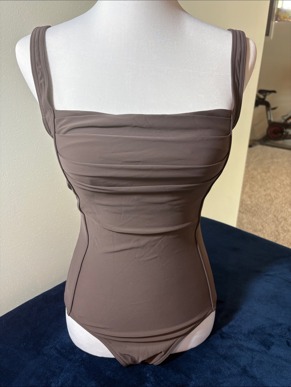 Calvin Klein Brown Scoop Neck One-Piece Swimsuit